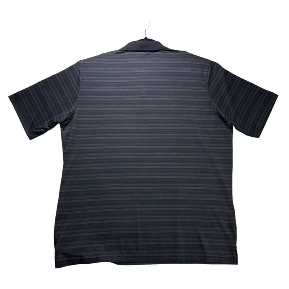 WALTER HAGEN ESSENTIALS Mens Short Sleeve Polo Shirt Black Striped Men's Size XL - Picture 3 of 9